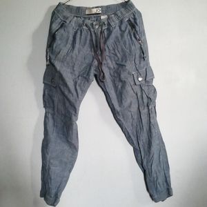 Cargo denim joggers